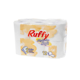 Papel higiénico doméstico Ruffy Pack Laminado Ruffy. Ref HGEX2C12