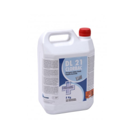 Chlorinated alkaline detergent, bactericidal fungicide, Disinfectants, DL 21, Clorbac 5L. Ref. Dermo