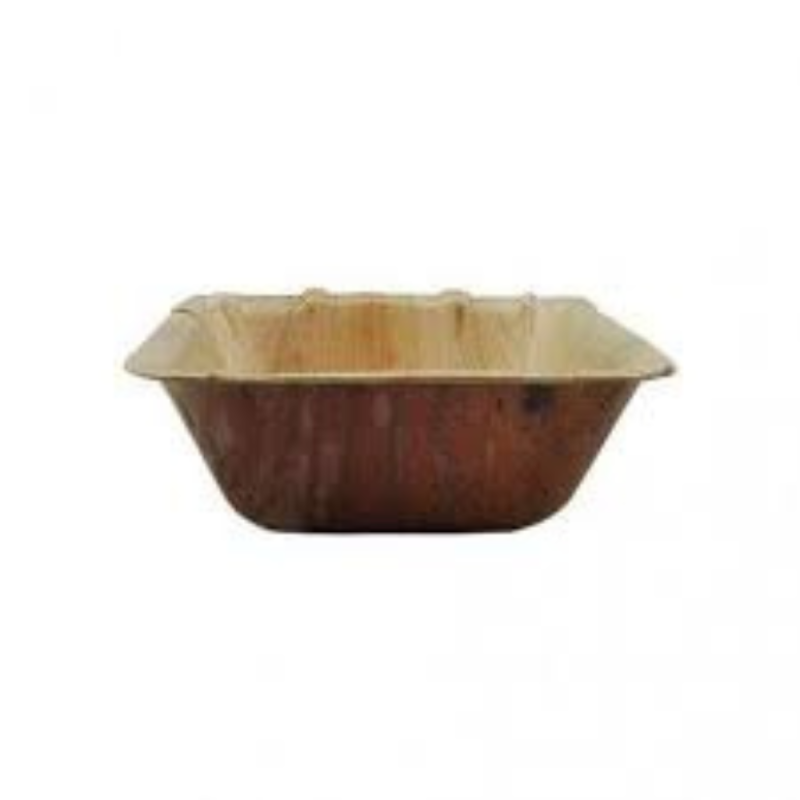 Square palm leaf bowl. 130X130MM, 400 ML (Box: 25pcs) Ref: BOHOPA000002