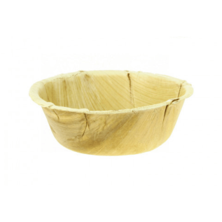 Round palm leaf bowl 140 MM, 400ML (Box: 25 pcs) Ref: BOHOPA000001