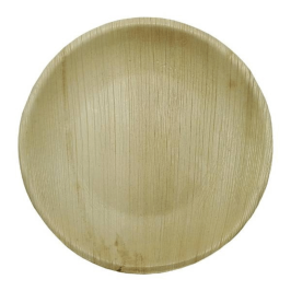 Round palm leaf plate 230mm (Box:25pcs) Ref: PLHOPA000007