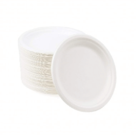 Plato circular fibra de caña de azúcar bio 150 mm 151x13,6mm 50 UNIDADES. Ref: PLPABI000006