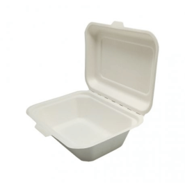 Sugarcane fiber containers with hinged lid. Multipurpose. 180 x 135 mm. 50 units Ref: ERPABI000007