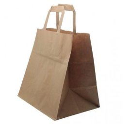 BROWN PAPER BAG FLAT HANDLE/B.WIDTHCM 32x22x25 cm (250 Units per box) ref:BOPASA000006