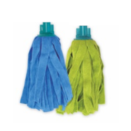 24 unid de Fregonas tiras Azul y Verde con microfibra uso doméstico. ref.100740, Cisne